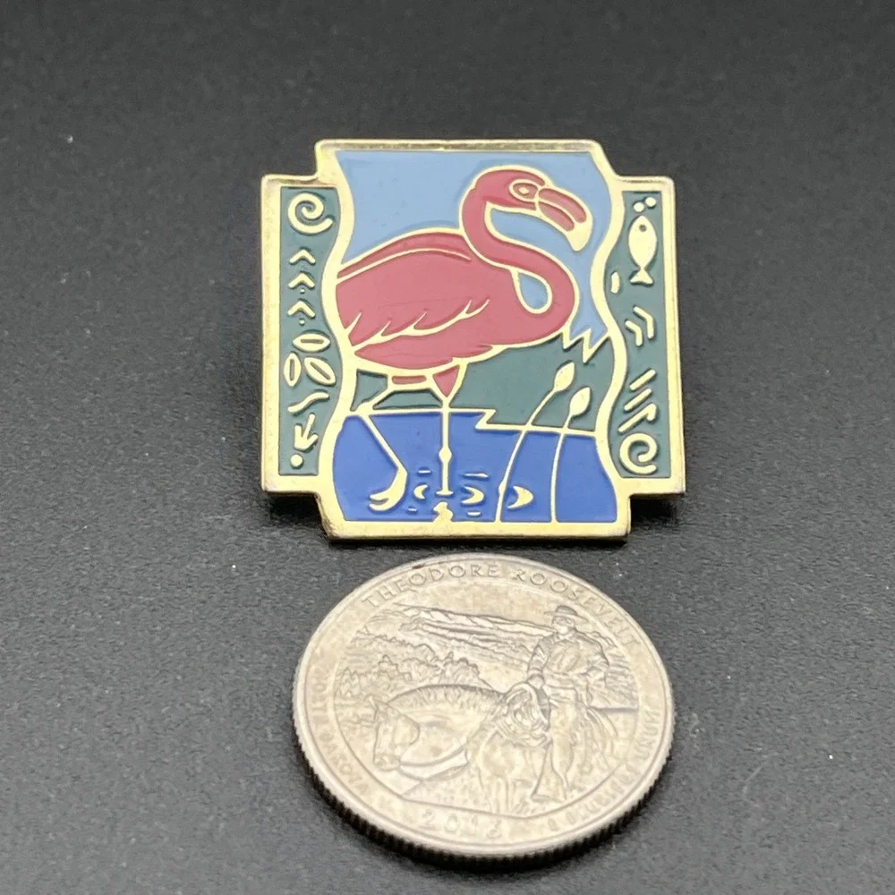 World Wildlife Fund WWF Flamingo Go Wild Lapel Hat‎ Pin